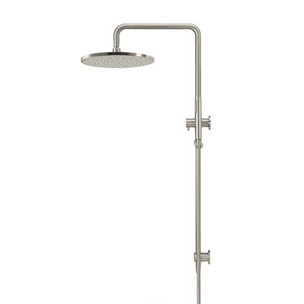 Meir Round Combination Shower Rail 300mm Rose & Hand Shower - Brushed Nickel