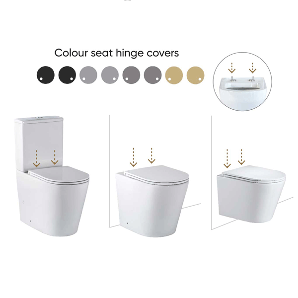 Seima Toilet Seat Hinge Set - Brushed Gold