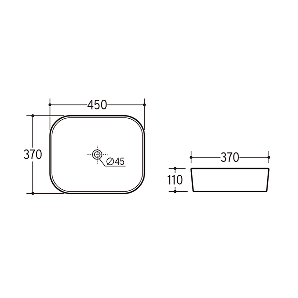 ADP Louie 450 x 380 Above Counter Basin White