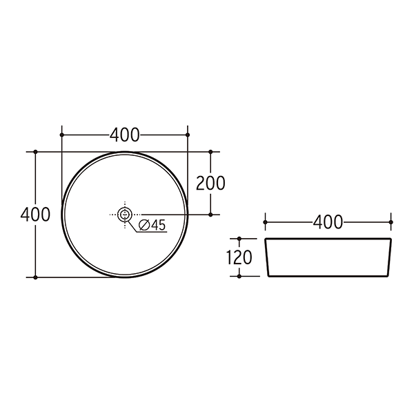 ADP Robbie 405 x 405 Above Counter Basin White