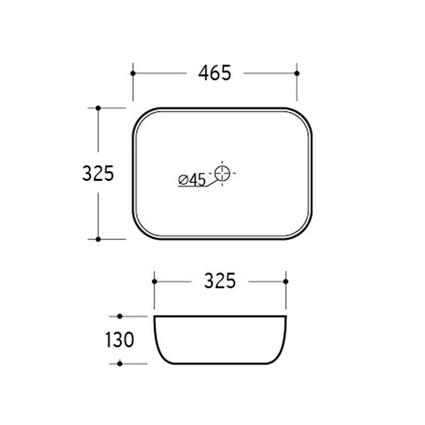 ADP Stadium 460 x 330 Above Counter Basin - Matte Black
