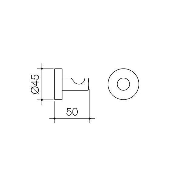 Caroma Cosmo Metal Robe Hook Black