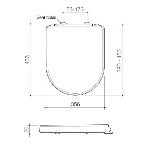 Caroma Family D Shape Toilet Seat with GermGard®
