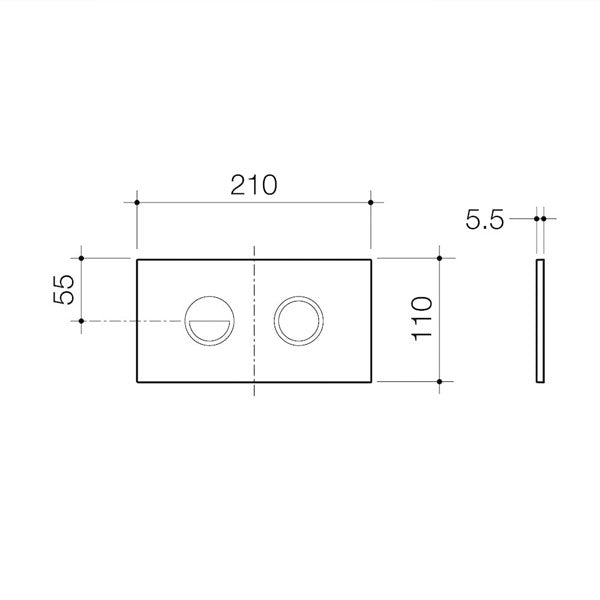 Caroma Invisi Series II Round Dual Flush Metal Plate & Buttons - White