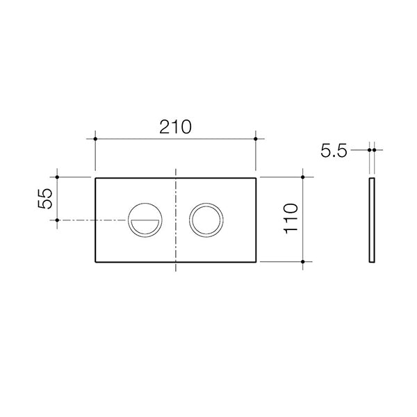 Caroma Invisi Series II Round Dual Flush Metal Plate & Buttons Gunmetal