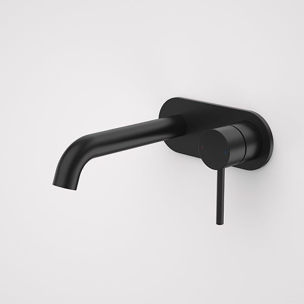 Caroma Liano II Lead Free Wall Basin/Bath Mixer Plate Set Matte Black