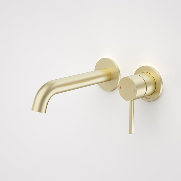 Caroma Liano II Wall Basin/Bath Mixer Set Brushed Brass - CLEARANCE