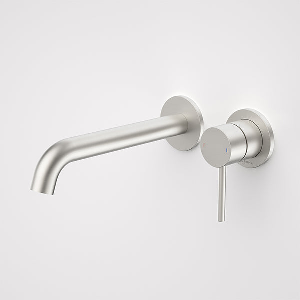 Caroma Liano II Wall Basin/Bath Mixer Set Brushed Nickel - CLEARANCE