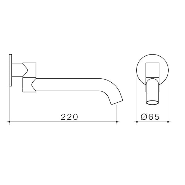 Caroma Liano II Bath Swivel Outlet Brushed Brass