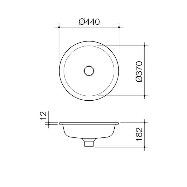 Caroma Liano II 440mm Round Under/Over Counter Basin – Matte Speckled