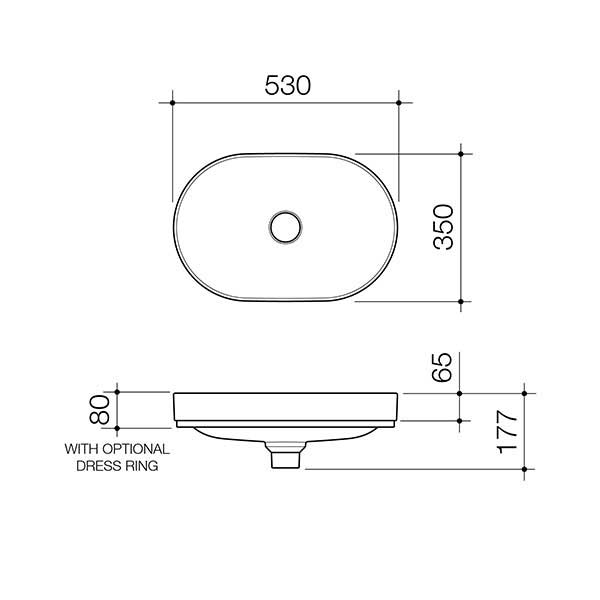Caroma Liano II 530mm Pill Inset Basin – Matte Green