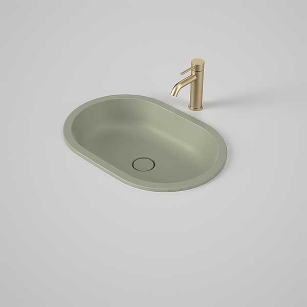Caroma Liano II 580mm Pill Under/Over Counter Basin – Matte Green