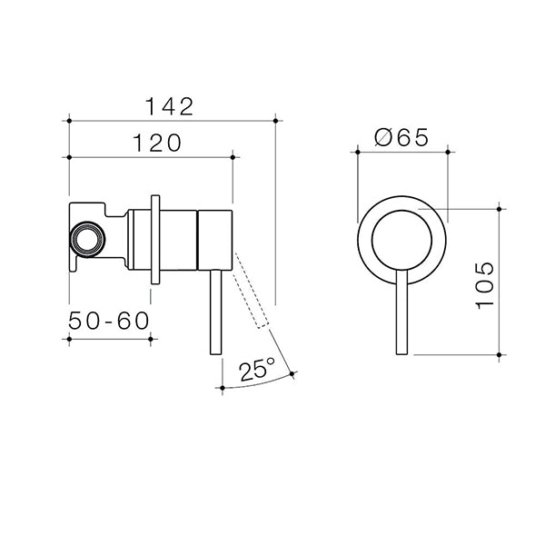 Caroma Liano II Bath/Shower Mixer Gunmetal