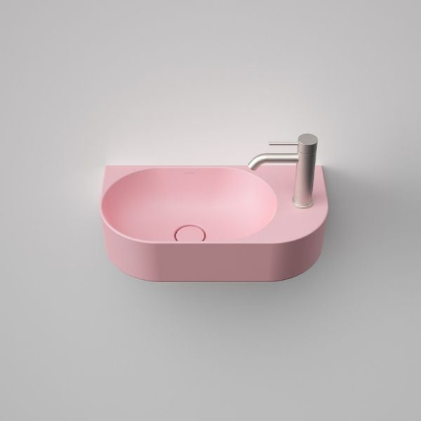Caroma Liano II Hand Wall Basin Matte Pink