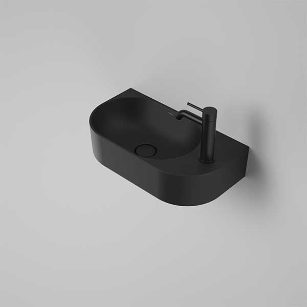 Caroma Liano II Hand Wall Basin 1TH - Matte Black - The Blue Space