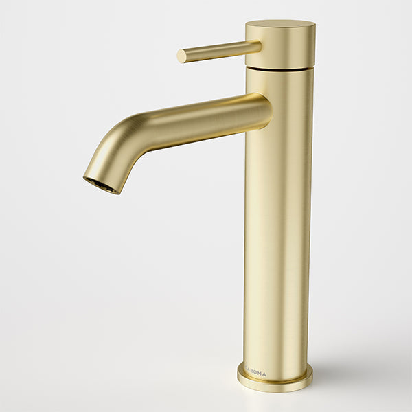 Caroma Liano II Lead Free Mid Tower Basin Mixer Brushed Brass