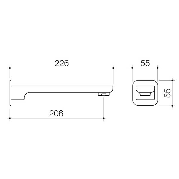 Caroma Luna Basin/Bath Outlet Technical Drawing - The Blue Space