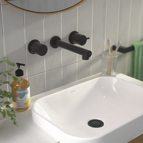 Caroma Luna Lever Wall Tap Set Black