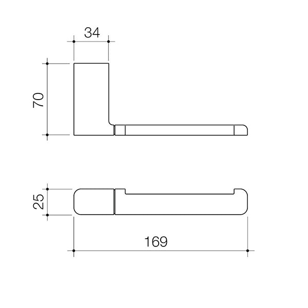 Caroma Luna Toilet Roll Holder Technical Drawing - The Blue Space