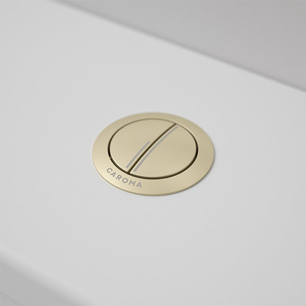 Caroma Cistern Flush Button Round Metal - Brushed Brass