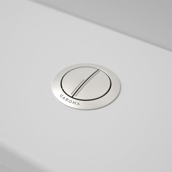 Caroma Cistern Flush Button Round Metal - Brushed Nickel