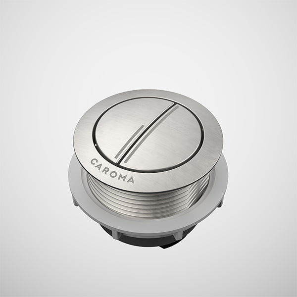 Caroma Cistern Flush Button Round Metal - Brushed Nickel