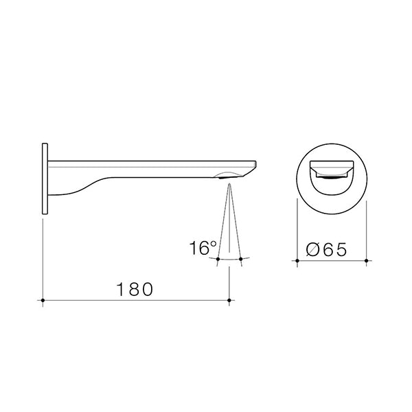 Caroma Urbane II Low Lead Round 180mm Basin/Bath Outlet Matte Black