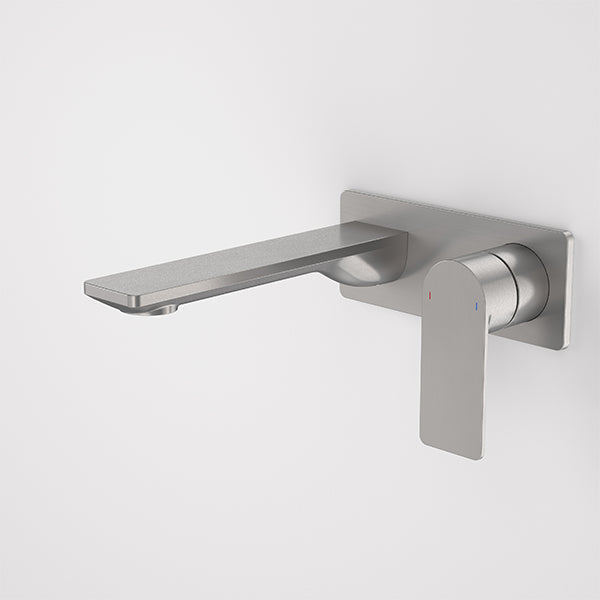 Caroma Urbane II 180mm Lead Free Wall Basin/Bath Mixer Rectangle Gunmetal