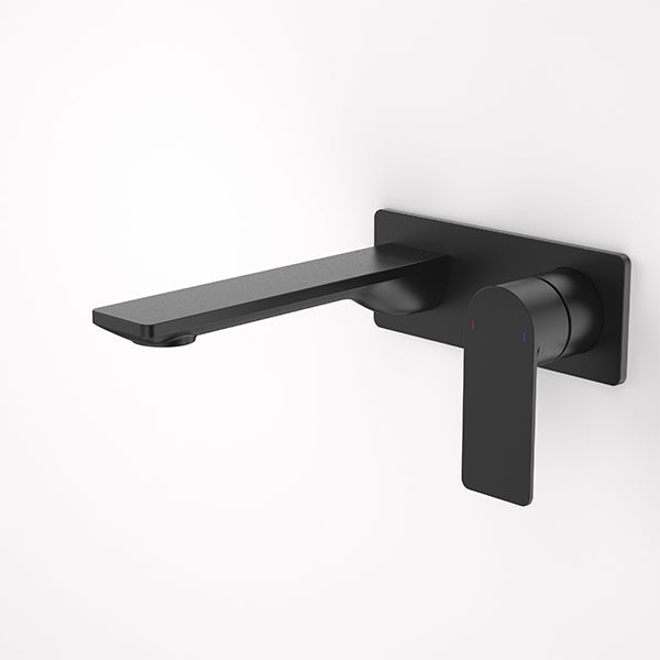Caroma Urbane II 180mm Lead Free Wall Basin/Bath Mixer Rectangle Matte Black