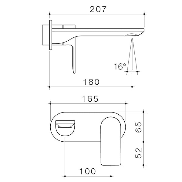 Caroma Urbane II 180mm Lead Free Wall Basin/Bath Mixer Round Brushed Nickel