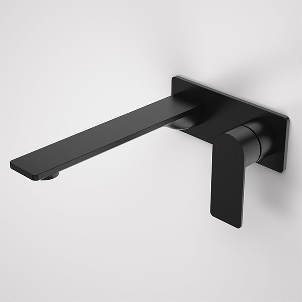 Caroma Urbane II 220mm Wall Basin/Bath Mixer Rectangle Matte Black - The Blue Space