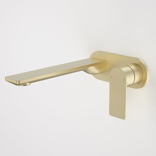 Caroma Urbane II 220mm Lead Free Wall Basin/Bath Mixer Round Brushed Brass