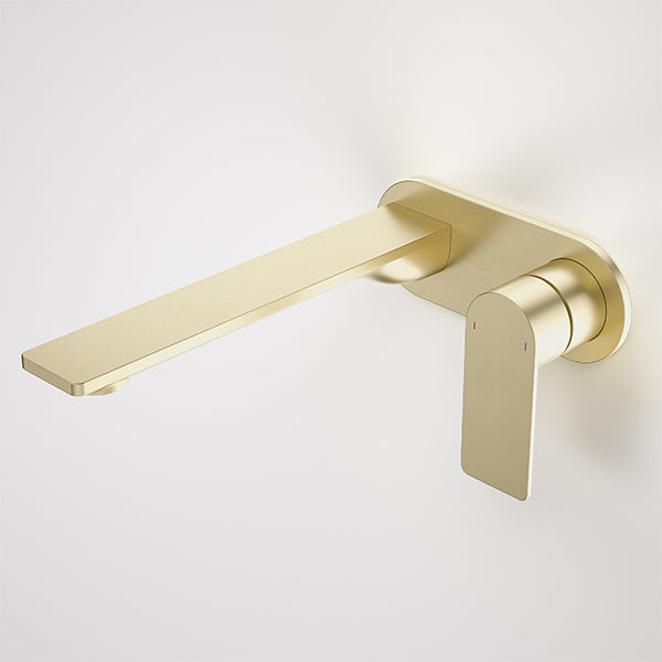 Caroma Urbane II 220mm Lead Free Wall Basin/Bath Mixer Round Brushed Brass