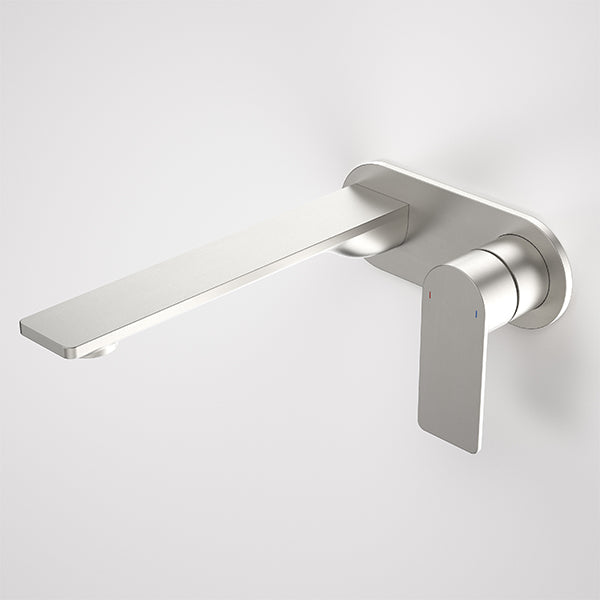 Caroma Urbane II 220mm Lead Free Wall Basin/Bath Mixer Round Brushed Nickel
