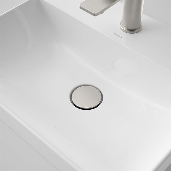 Caroma Basin Dome Pop Up Waste Long - Brushed Nickel