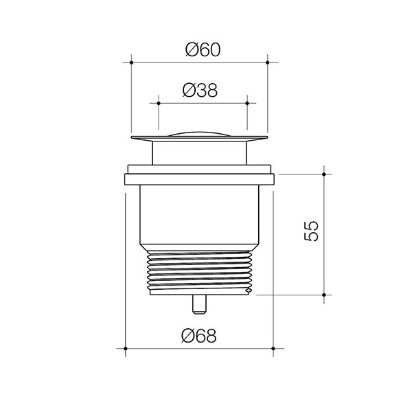 Caroma Bath Pop-up Plug & Waste Matte Black