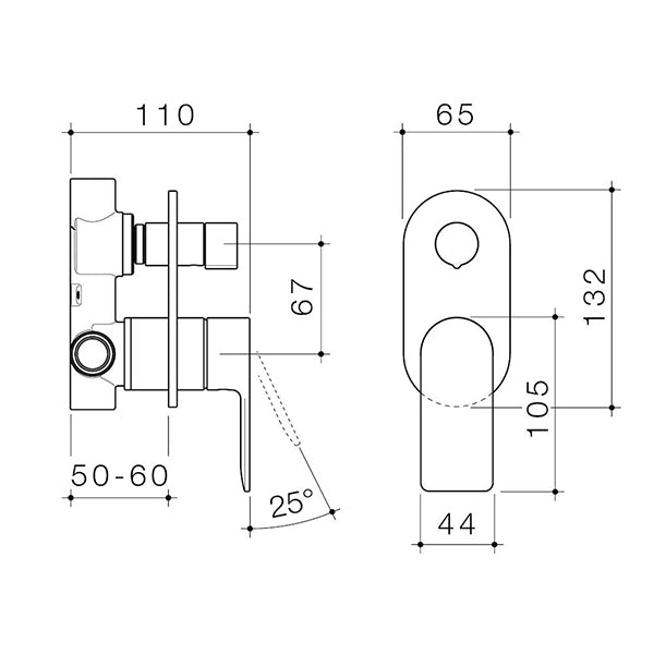 Caroma Urbane II Bath/Shower Mixer with Diverter Round Gunmetal