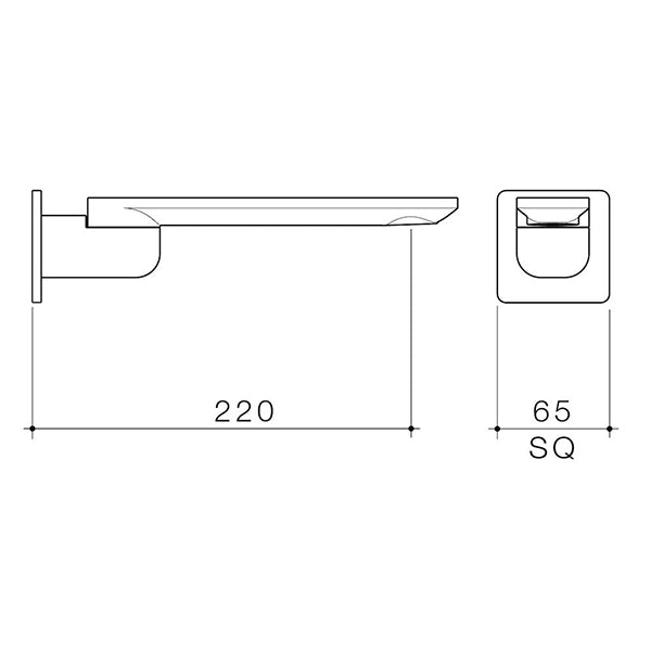 Caroma Urbane II 220mm Square Bath Swivel Outlet Chrome
