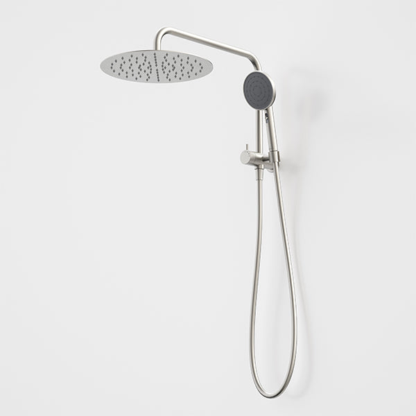 Caroma Urbane II Compact Twin Shower Brushed Nickel - The Blue Space
