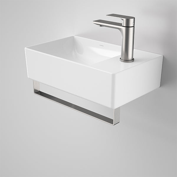 Caroma Urbane II Hand Wall Basin with Gunmetal Rail - The Blue Space