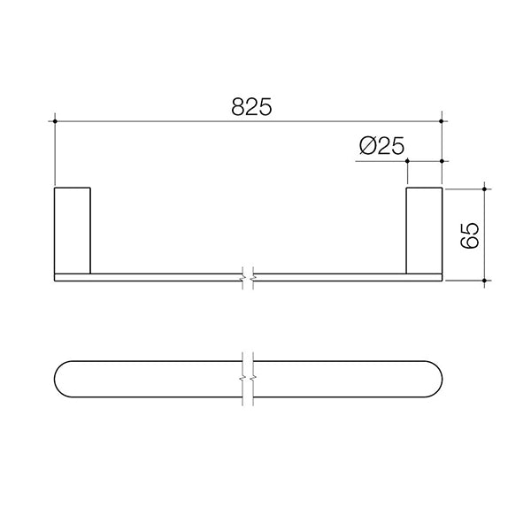 Caroma Urbane II Single Towel Rail 825mm Gunmetal