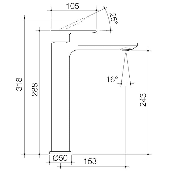 Caroma Urbane II Lead Free Tower Basin Mixer Chrome