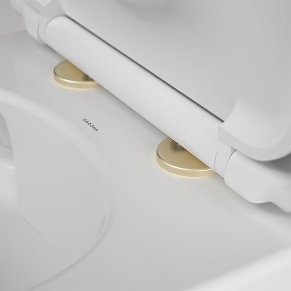Caroma Toilet Seat Hinge Caps (Urbane / Contura / Riviere) - Brushed Brass