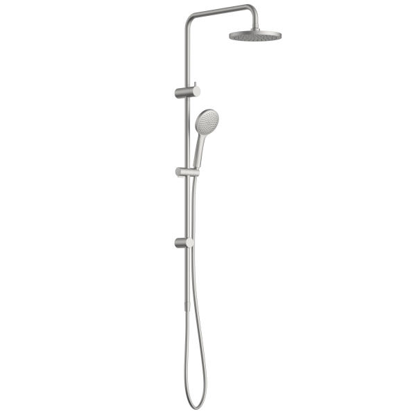 Clark Round II Rail Shower with Overhead Brushed Nickel