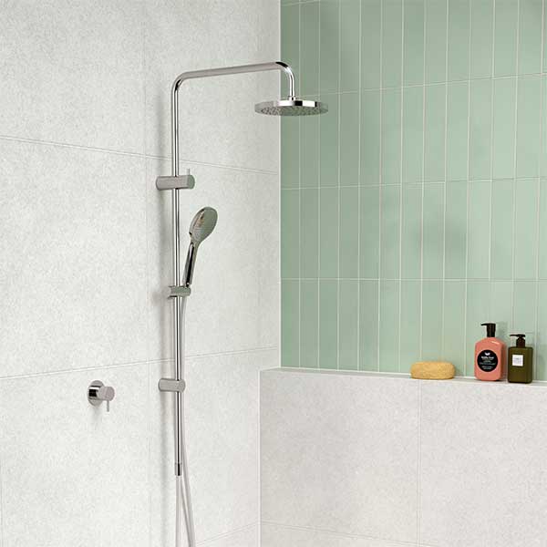 Clark Round II Rail Shower with Overhead Brushed Nickel