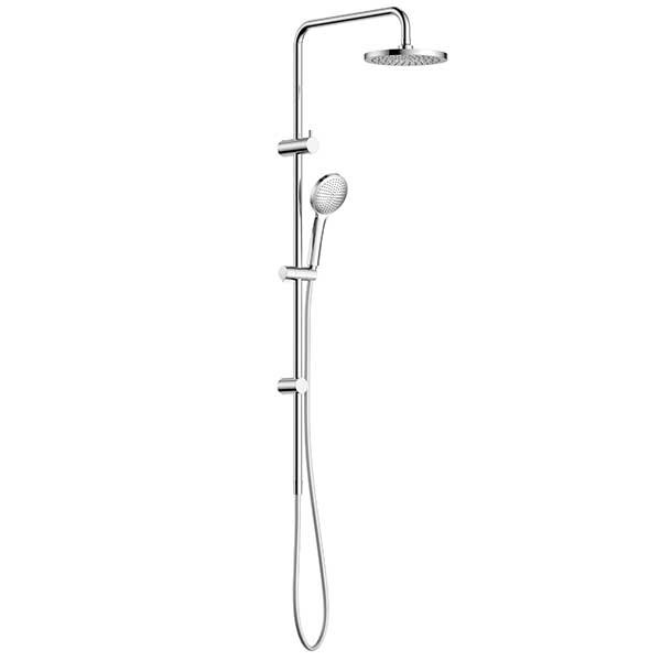 Clark Round II Rail Shower with Overhead - Chrome