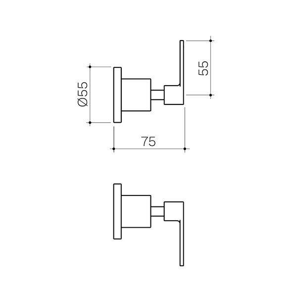 Clark Lever Wall Top Assemblies - Chrome