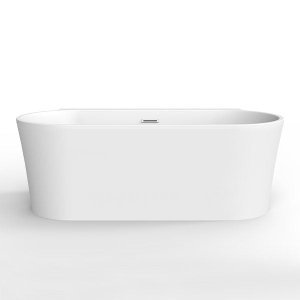 Decina Aurora 1500 Back to Wall Bath with Overflow Matte White