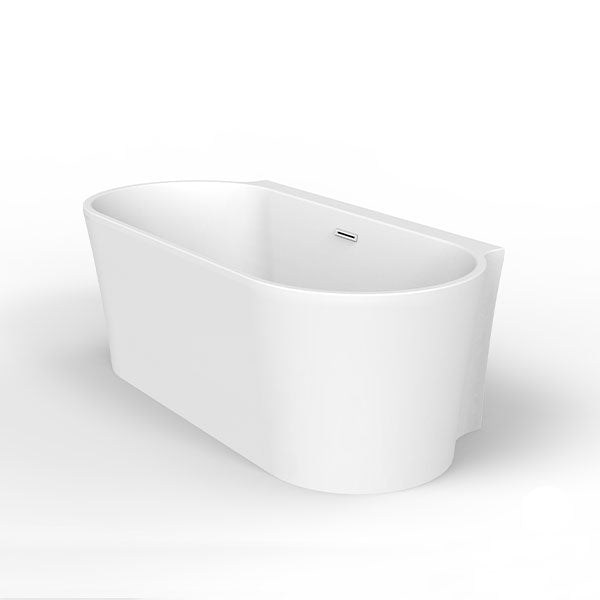 Decina Aurora 1500 Back to Wall Bath with Overflow Matte White