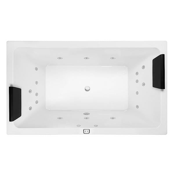 Decina Lago Contour Rectangle Spa Bath 1790 with Jets & Headrest White - The Blue Space